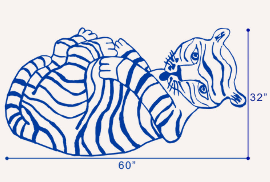 Tongue-Out-Tiger Area Rug