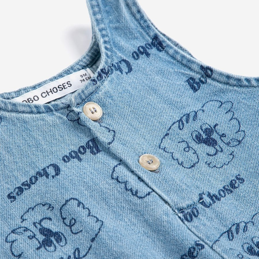 Pickles the Dog Denim Romper