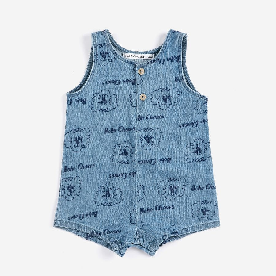 Pickles the Dog Denim Romper
