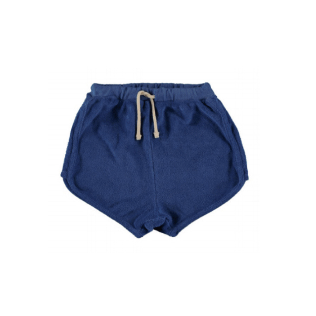 TERRY SHORT WITH CONTRAST STRIPE LOGO CAPSULE - ICE BLUE