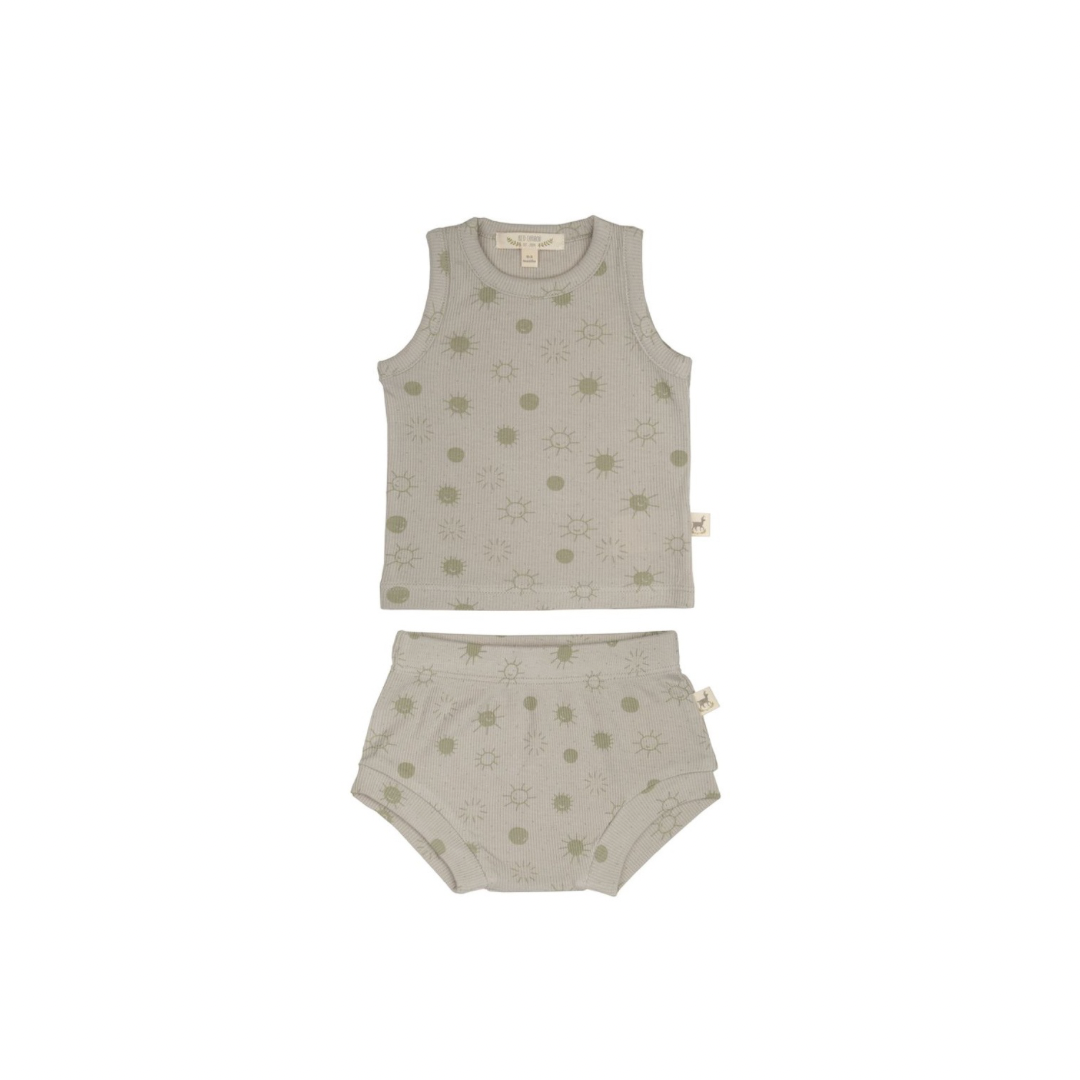 Ribbed Sunshine Baby Tank Top + Bloomer Set