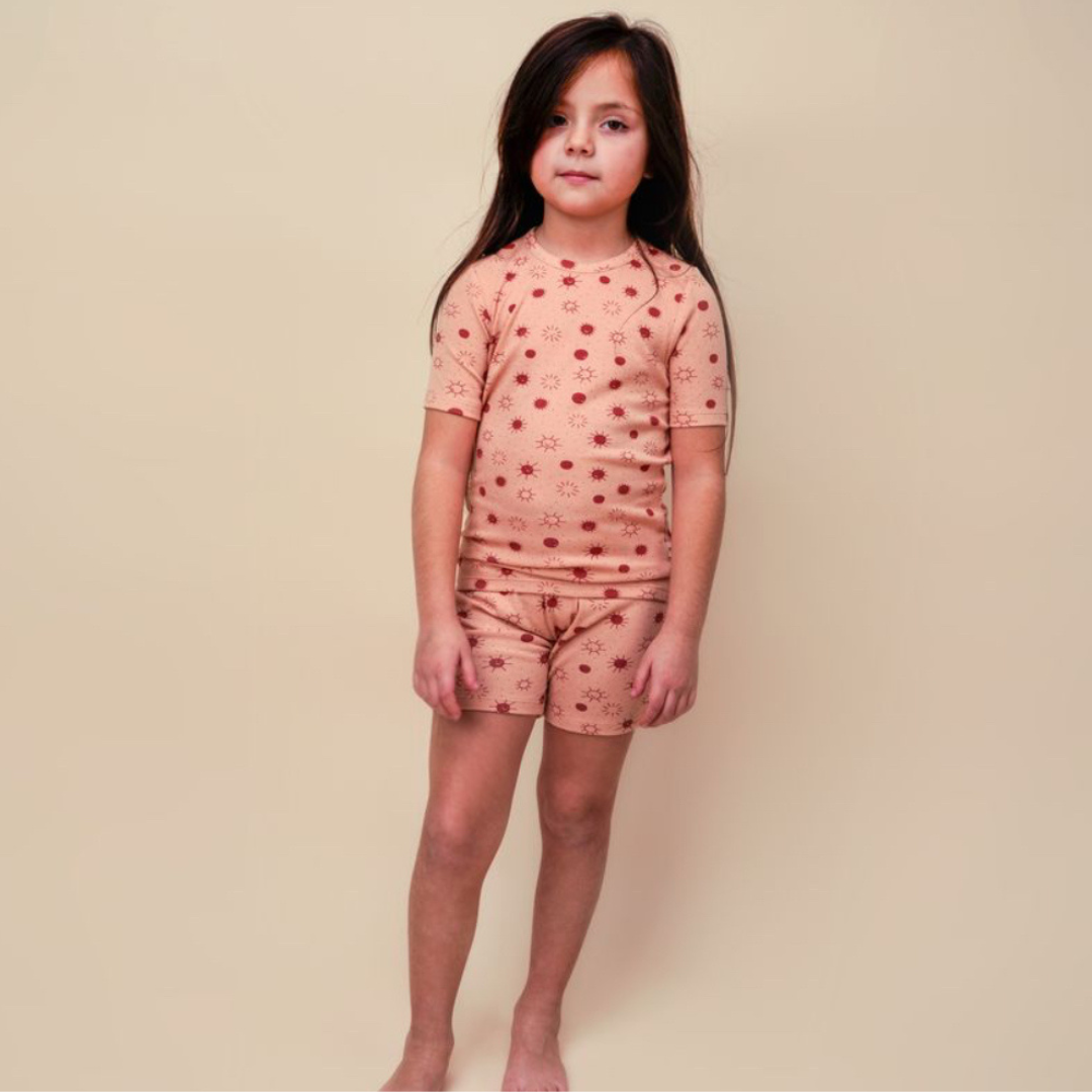 Short Sleeve Sunshine Ribbed Kid Set