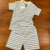 Blue Stripe Shortie Pajama Set