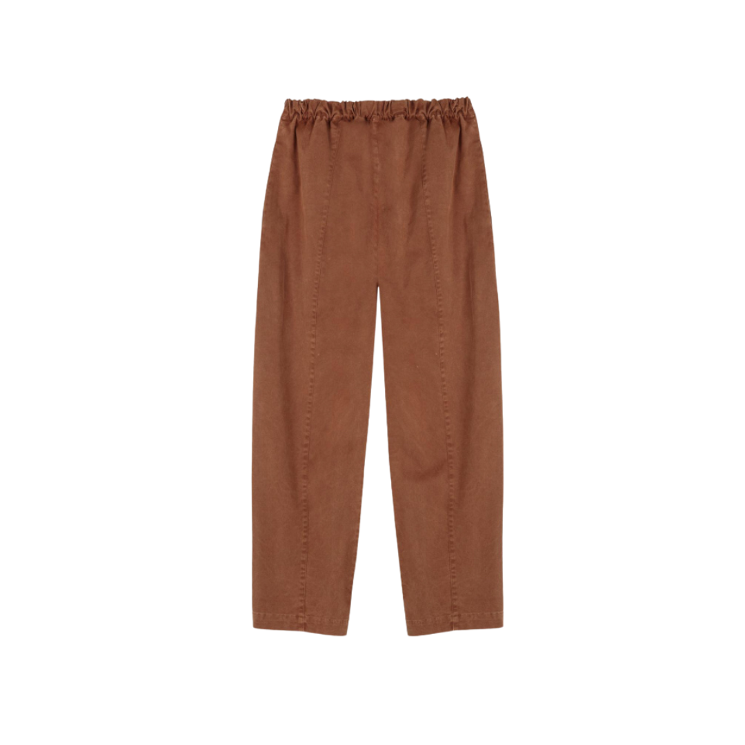 Brown Embroidery Cocoon Pants