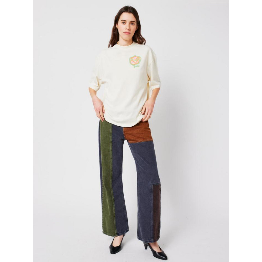 Colorblock Denim Pants