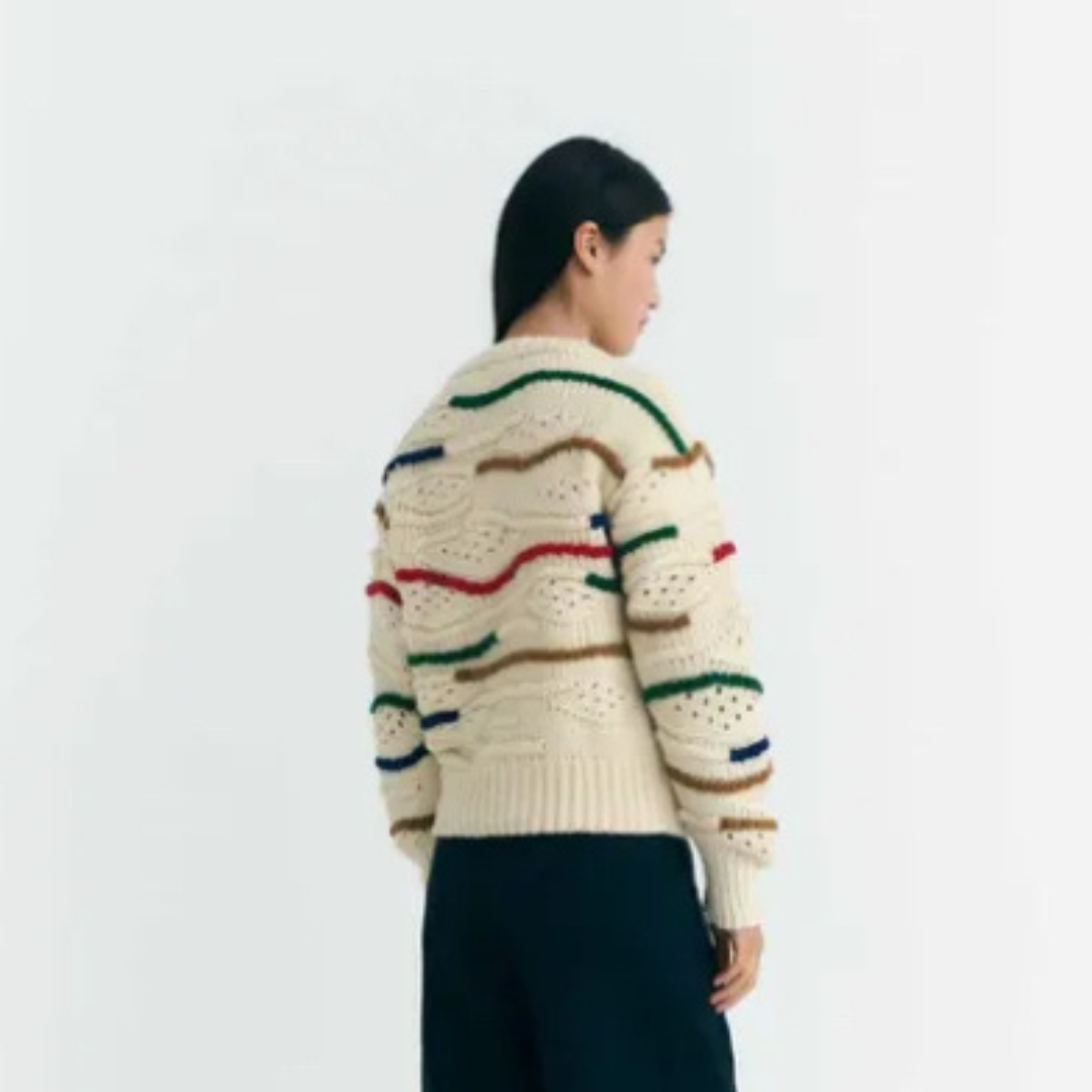Multicolor Macrame Knitted Sweater