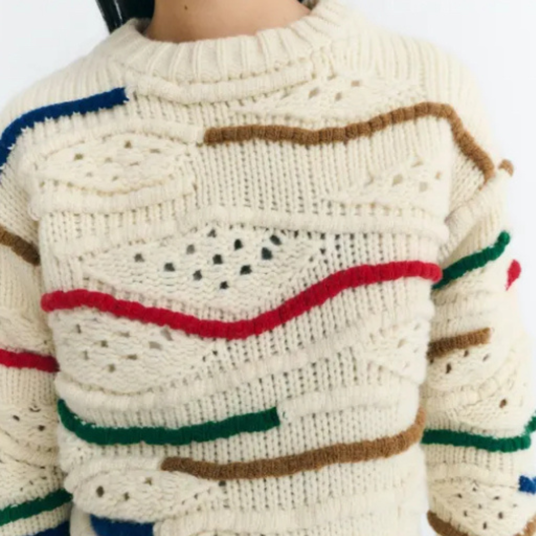 Multicolor Macrame Knitted Sweater