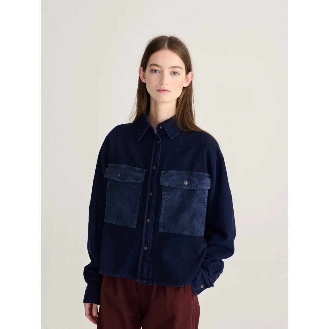 Corduroy Pocket Denim Shirt