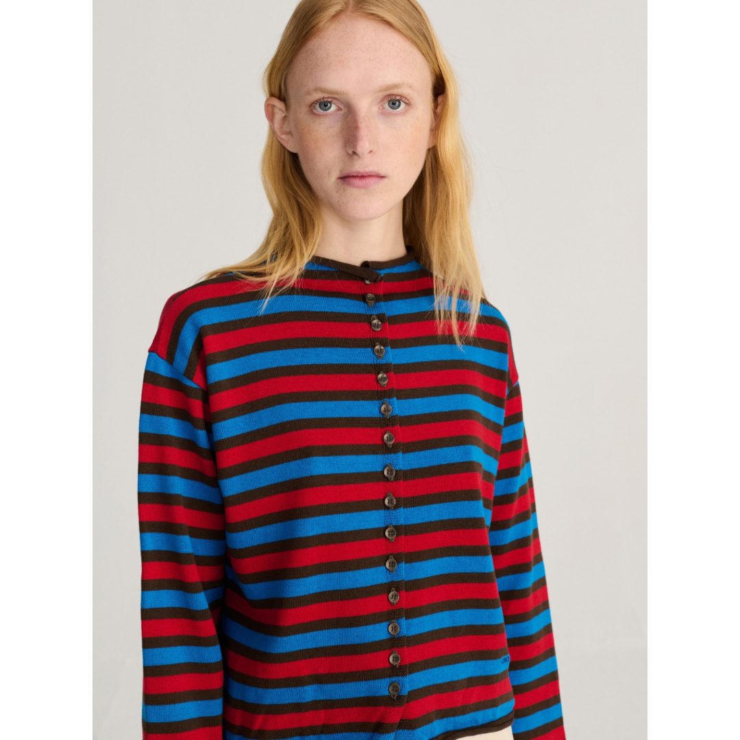 Striped Cotton Cardigan