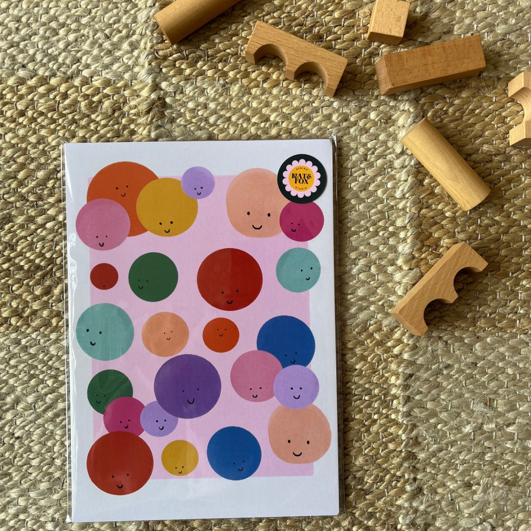 Happy Smiley Faces Print