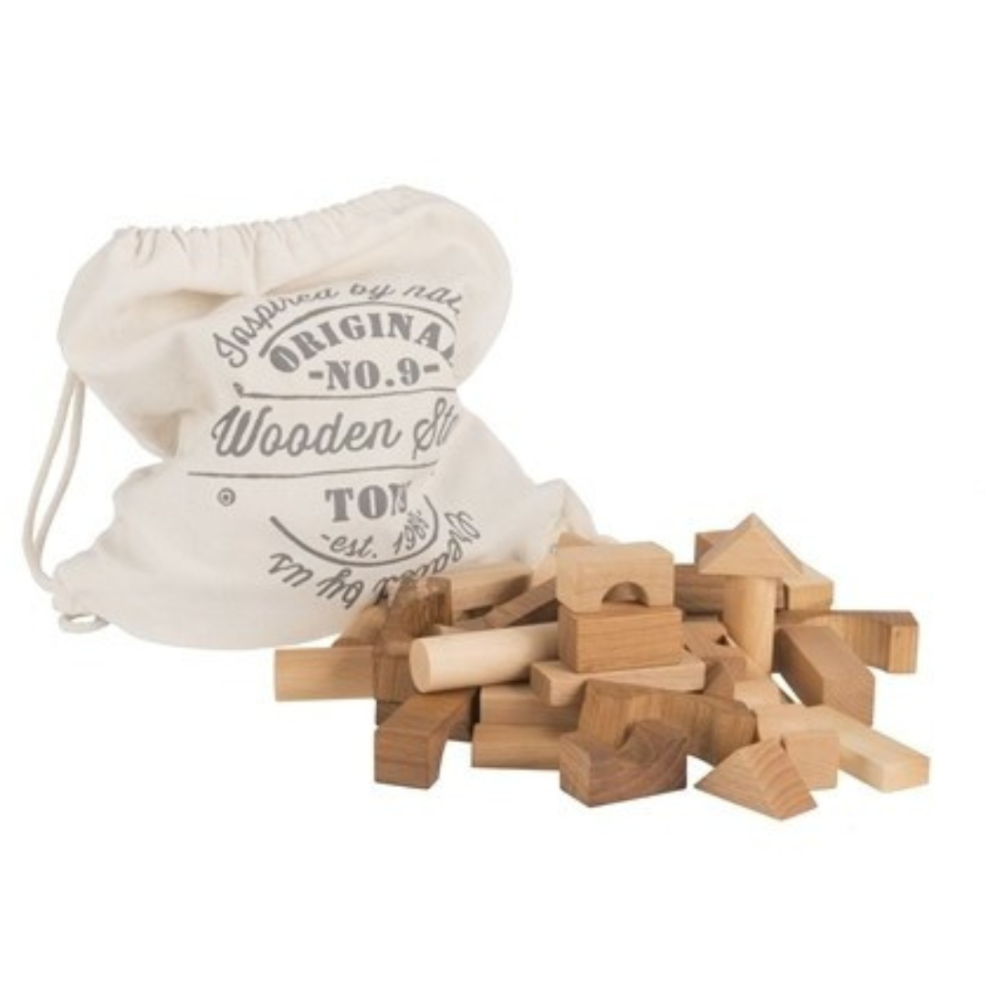 Natural Wooden Block Sack - 100 Pieces