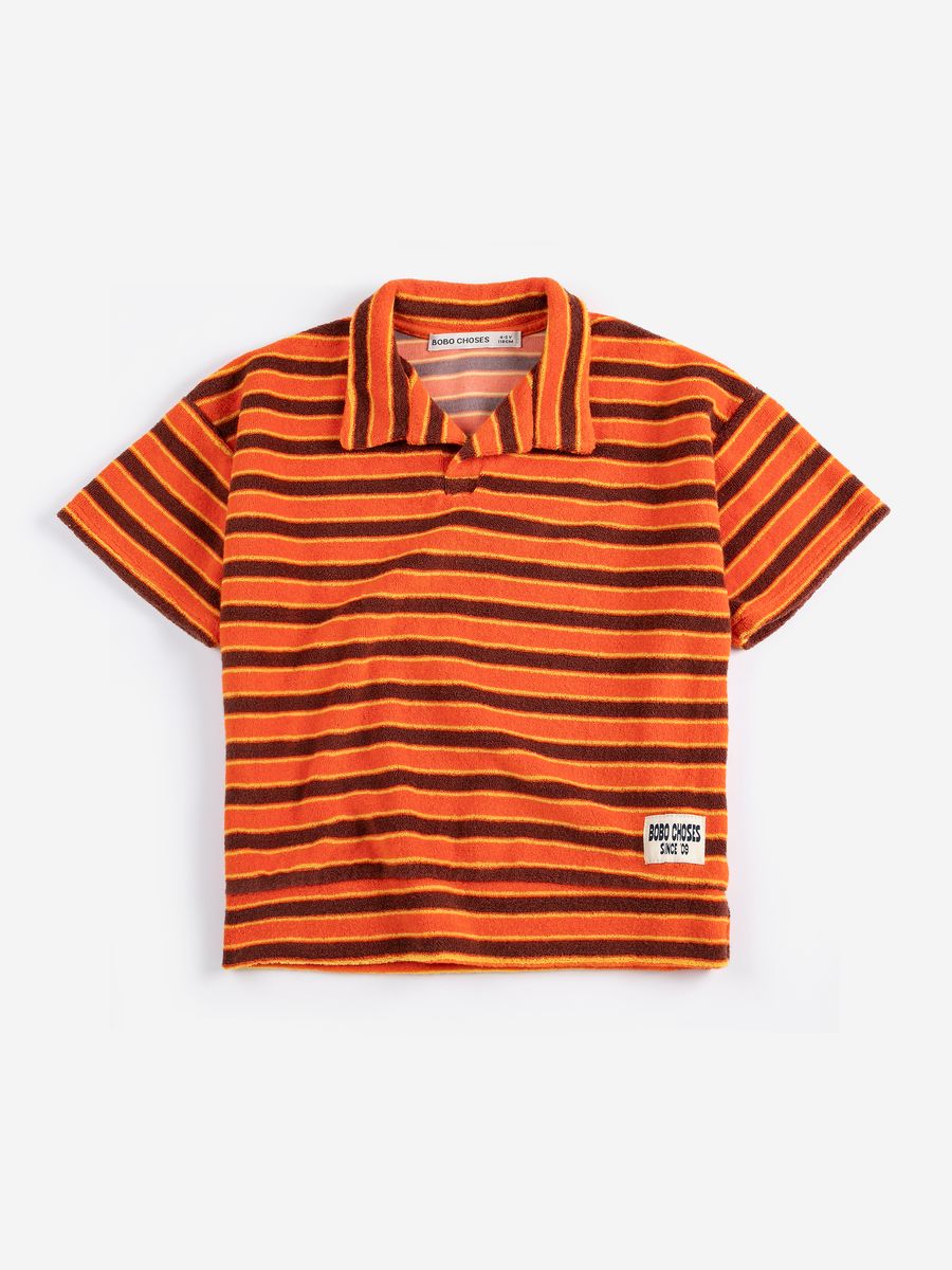 Striped Brick Terry Cloth Polo