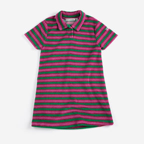 Striped Terry Cloth Polo Dress