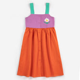 Pixel Daisy Woven Colorblock Dress