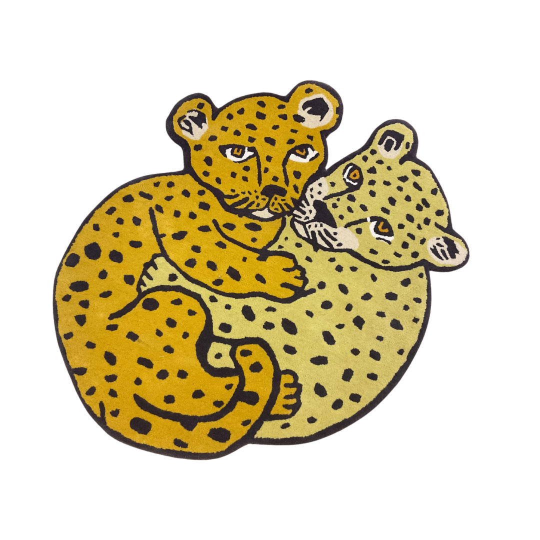 Cuddling Jaguars Area Rug