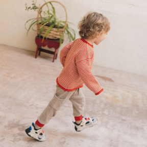 Grey & Red Knit Joggers