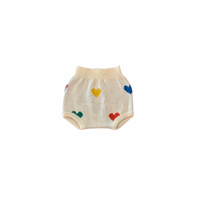 Rainbow Heart Knit Bloomers