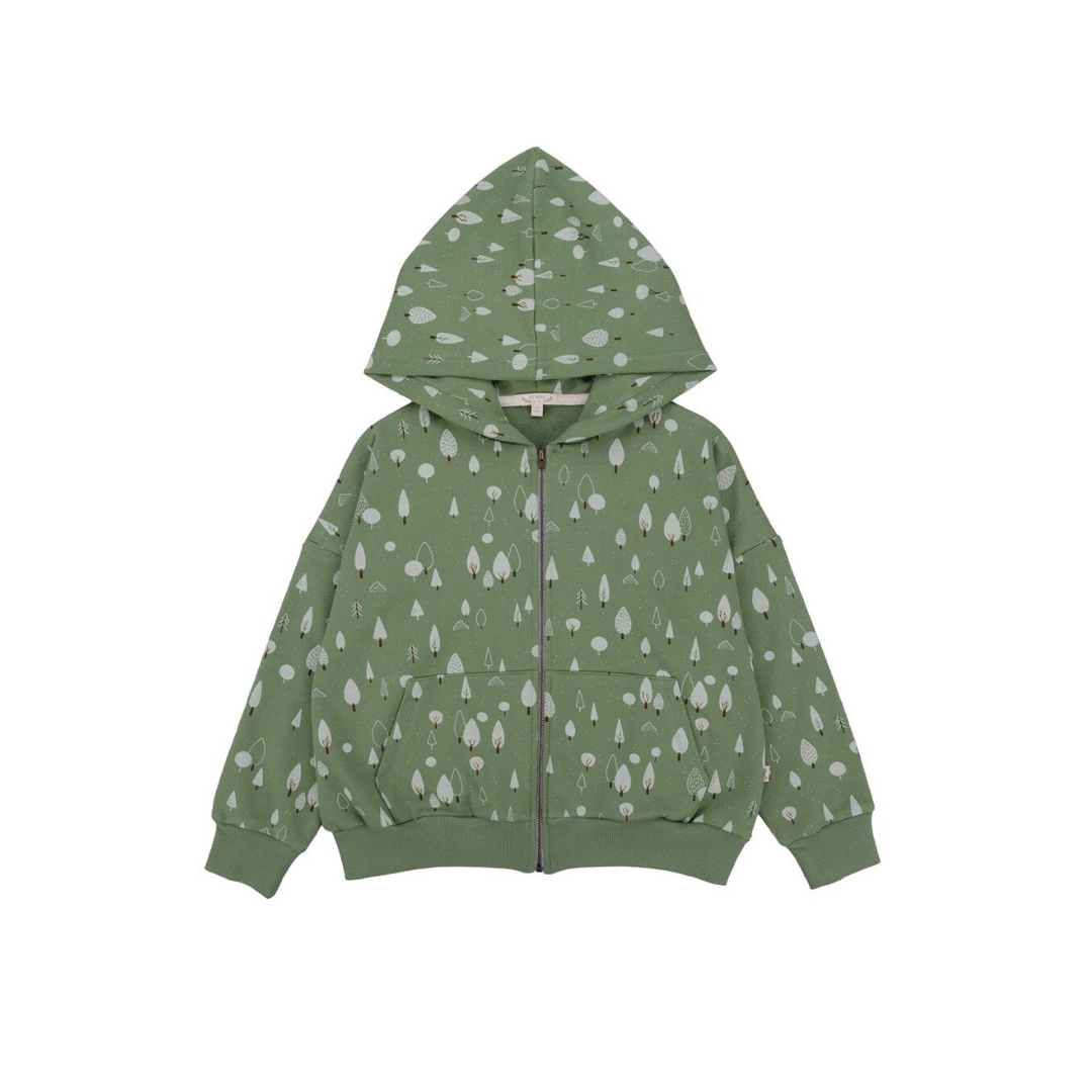 French Terry Zipper Hoodie - Wintergreen