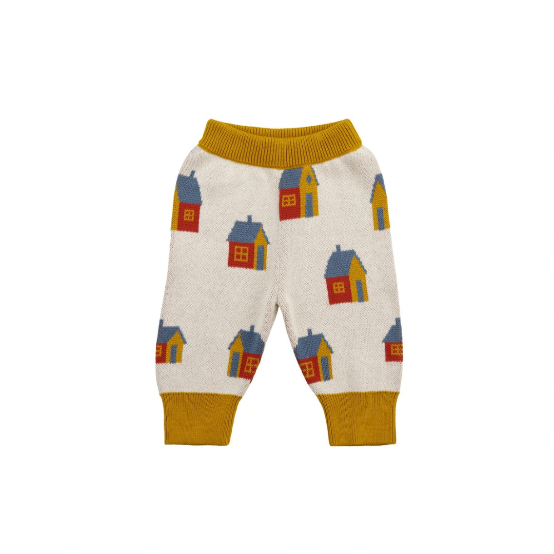 Jacquard Knit Baby Pants - Tiny Houses