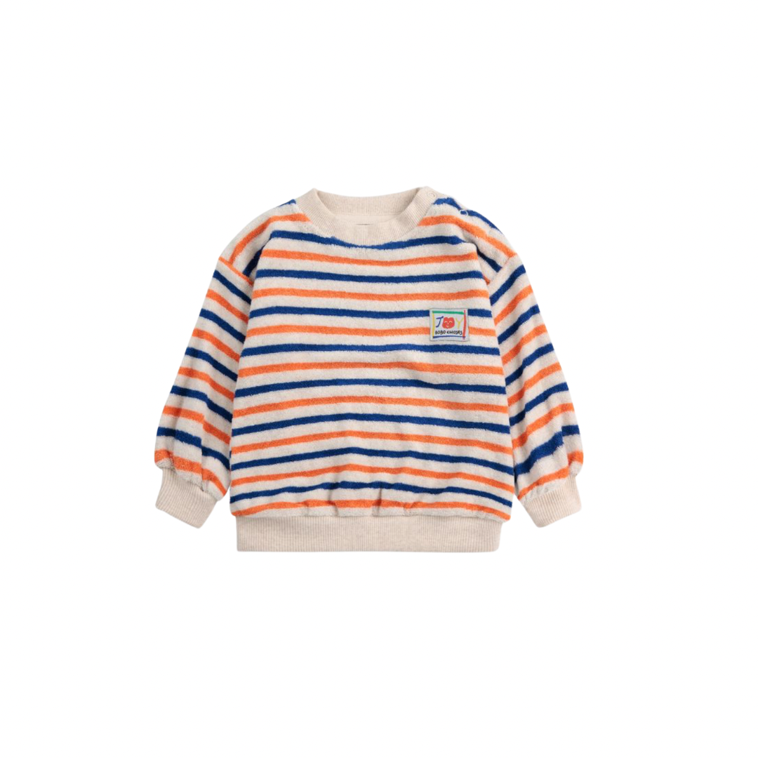 Striped Terry Cloth Baby Sweatshirt