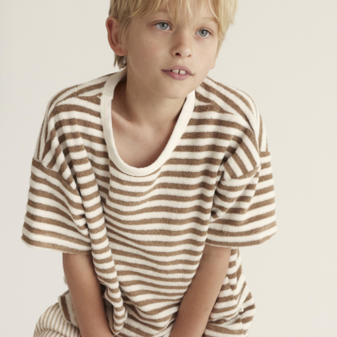 Oversized Striped Terry Cloth Tee