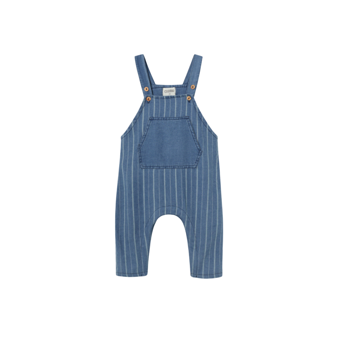 Striped Cotton Baby Overalls