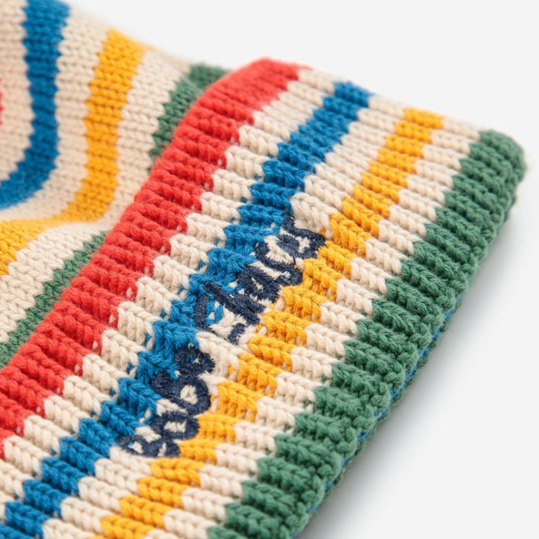 Tic Tac Toe Striped Cotton Hat