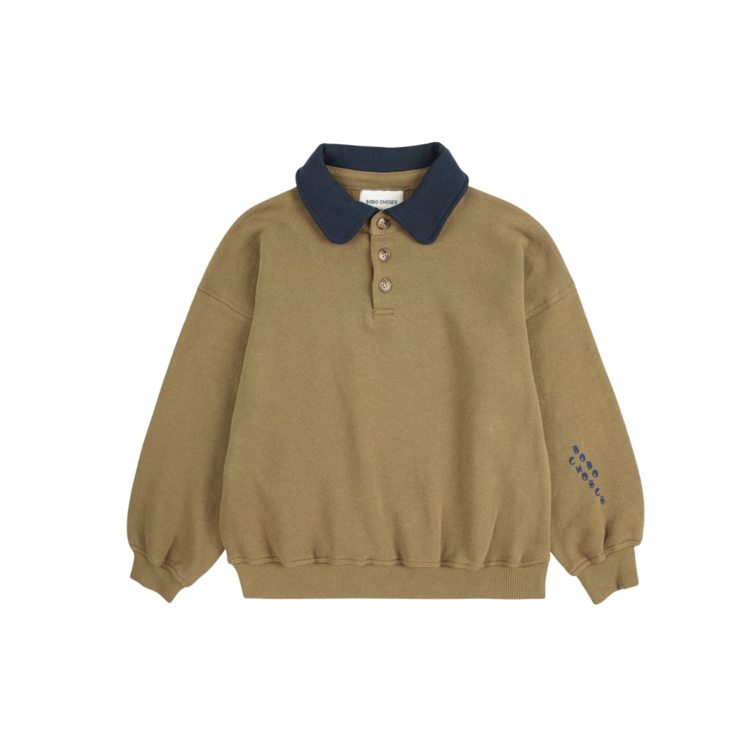 Bobo Choses Khaki Polo Sweatshirt