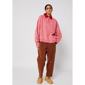 Brown Embroidery Cocoon Pants