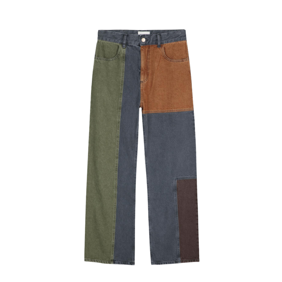 Colorblock Denim Pants