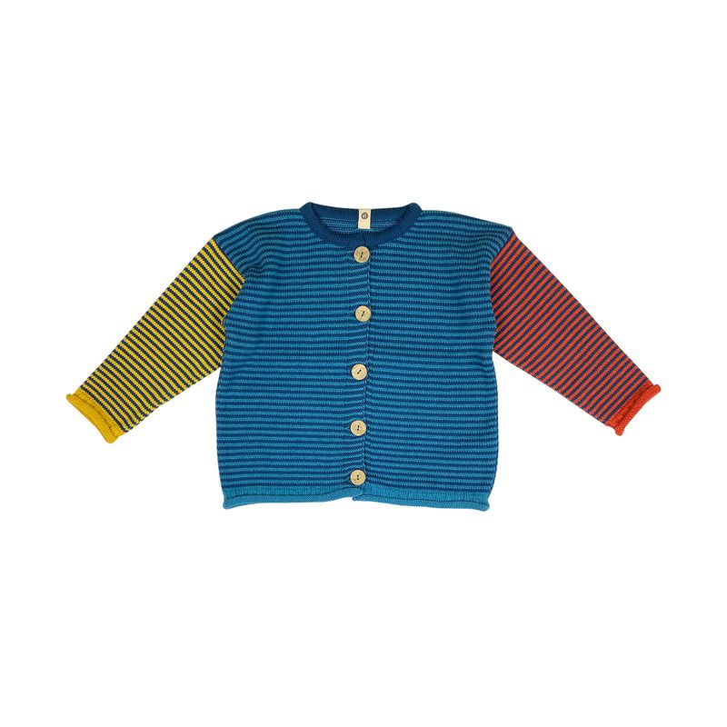 Multi-Colored Stripes Knit Cardigan