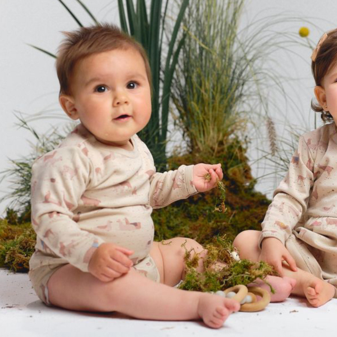 Red Caribou Long Sleeve Onesies