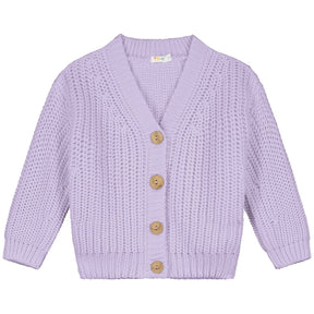 Lilac Chunky Knitted Cardigan