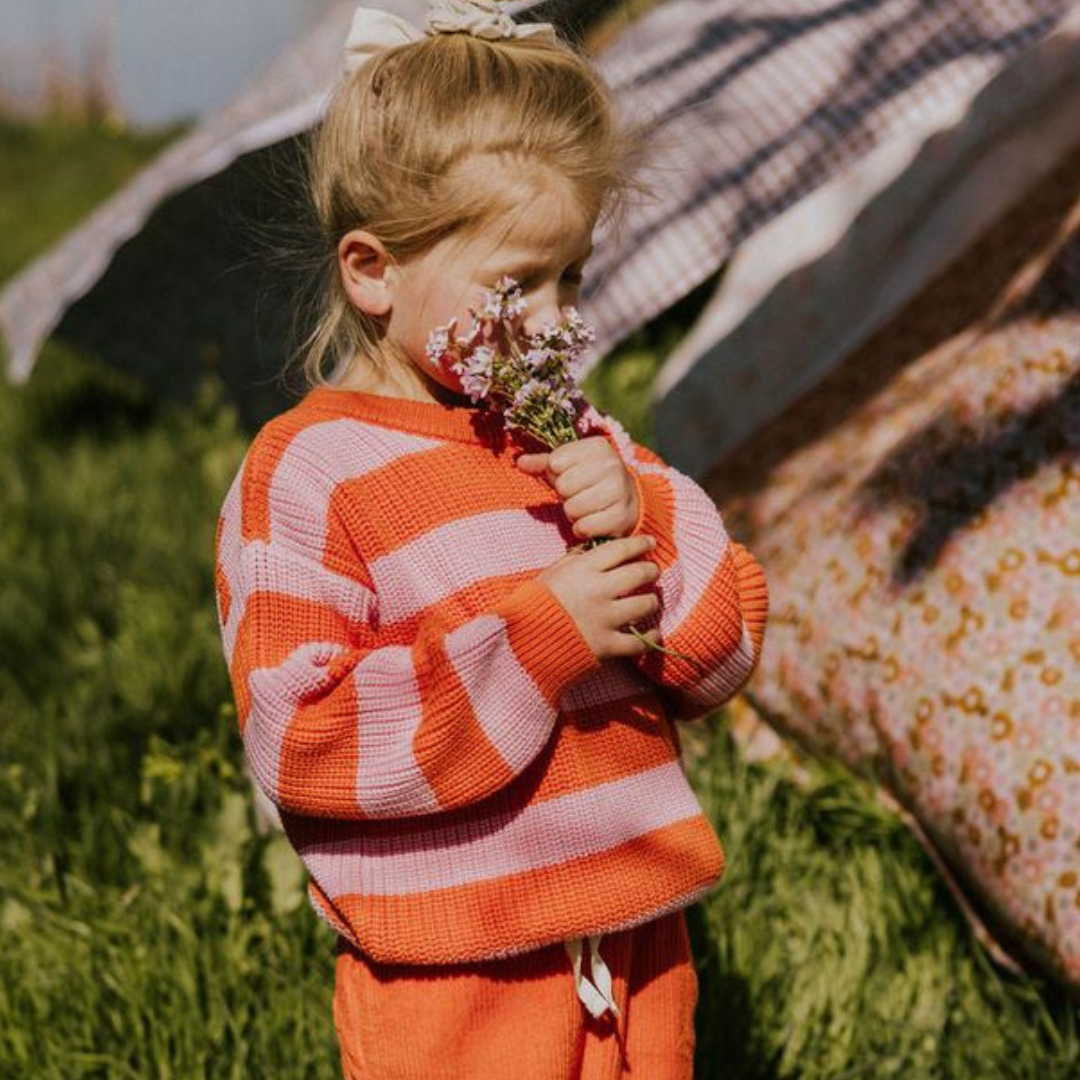 Pink + Orange Striped Sweater