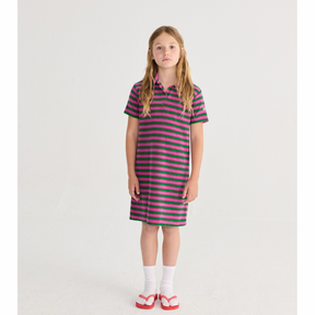 Striped Terry Cloth Polo Dress