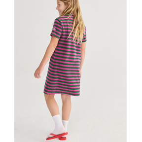 Striped Terry Cloth Polo Dress