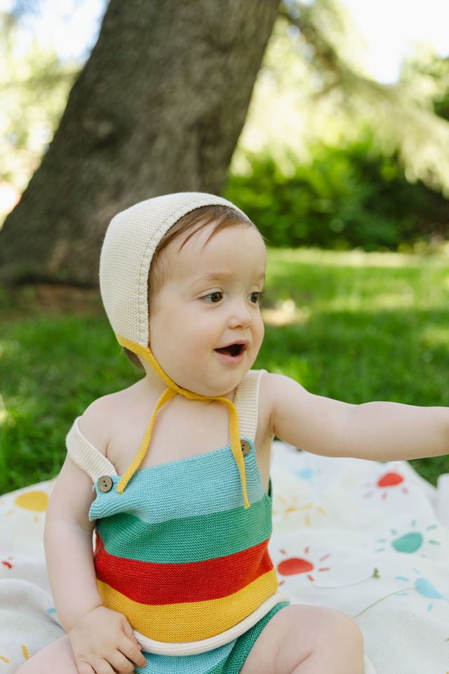 Rainbow Knit Romper