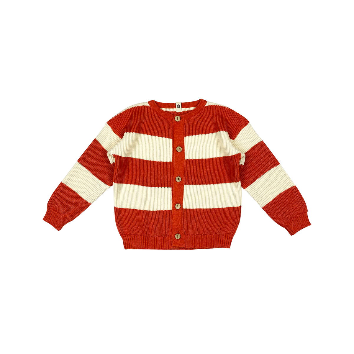 Red & Crème Striped Cardigan