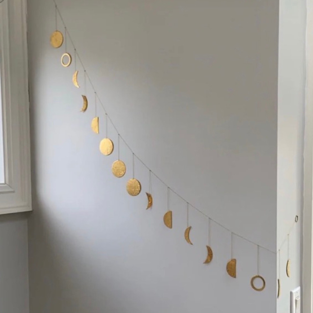 Moon Phases Brass Garland