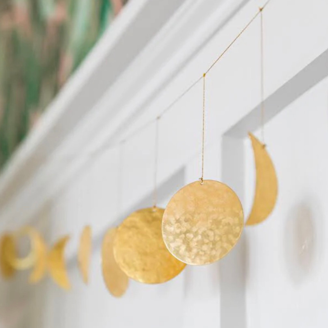 Moon Phases Brass Garland