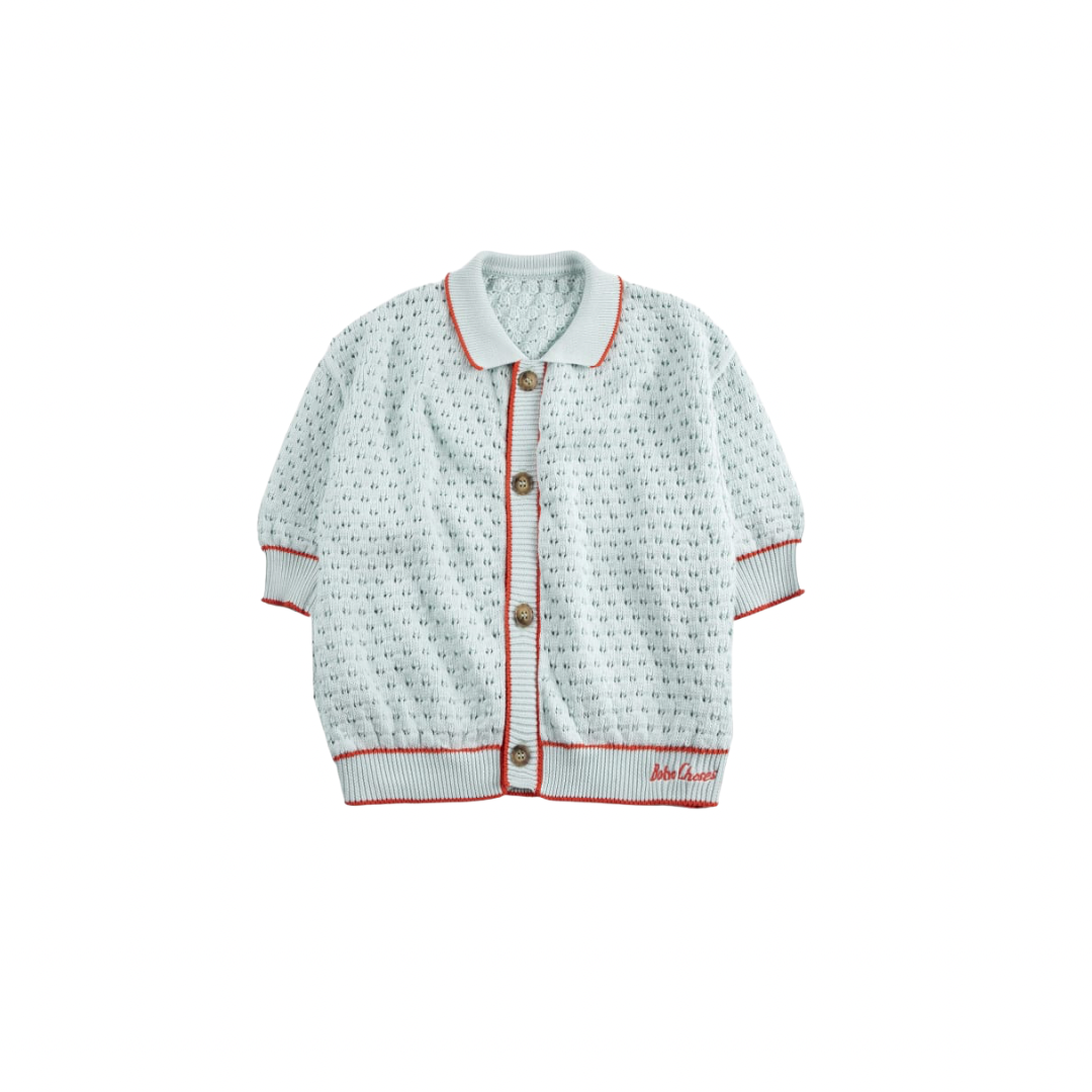 Openwork Knitted Cotton Cardigan