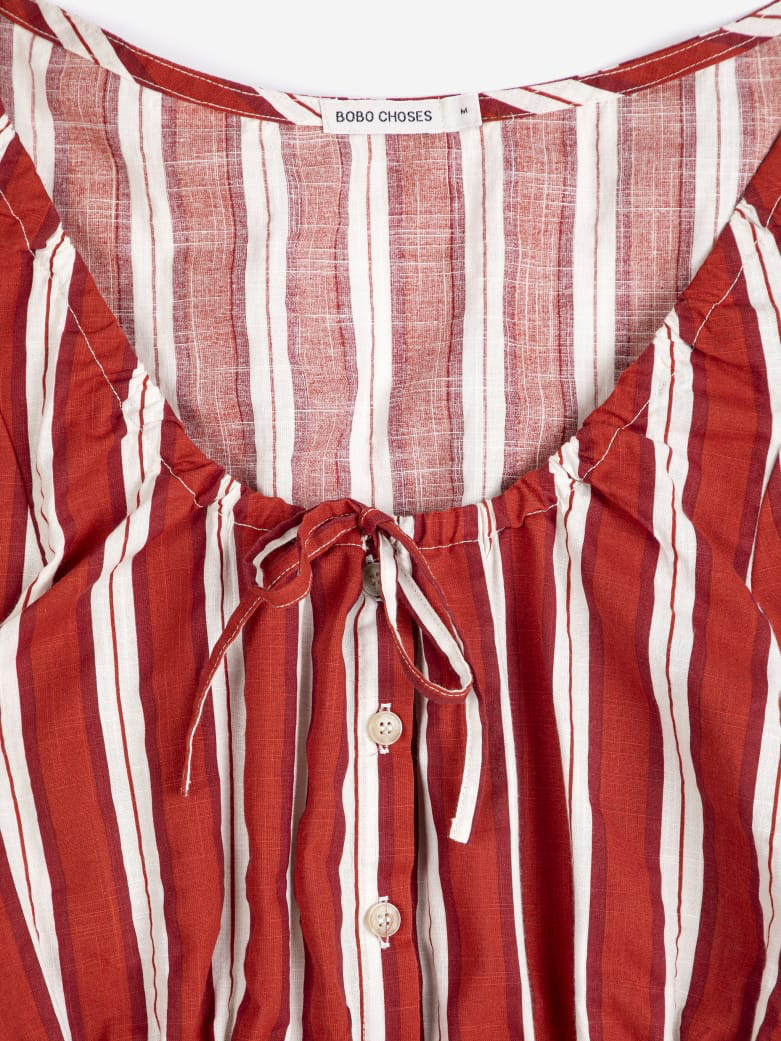 Striped Cotton Peplum Top