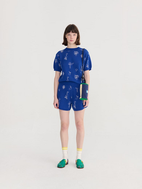 Summer Trip Jacquard Sweater Shorts