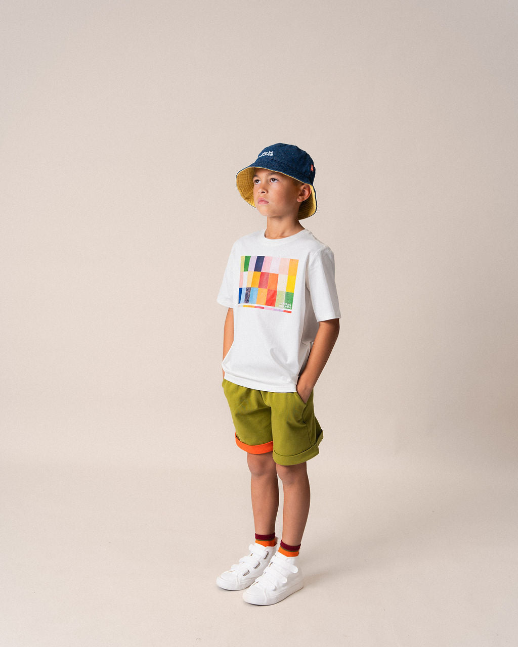 Khaki Green + Orange Shorts