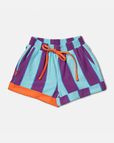 Purple + Aqua Stripe Shorts