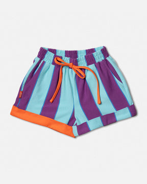 Purple + Aqua Stripe Shorts