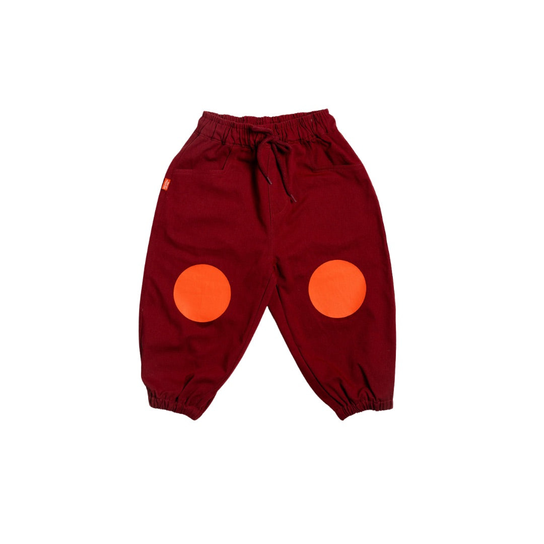 Burgundy Barrel Pants
