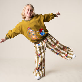 French Terry Sweatshirt - Chartreuse Tiger the Postie