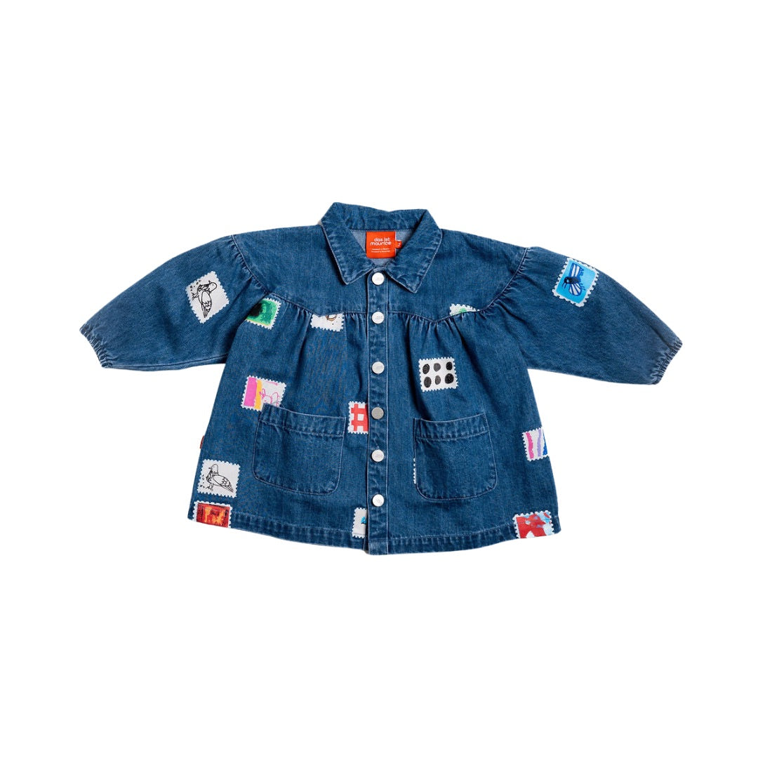Denim Smock Stamps Dress