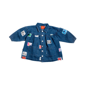 Denim Smock Stamps Dress